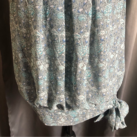 Max Edition Floral Puff Flower Tie Waist Sleeveless Tank Top Blouse - Picture 2 of 13